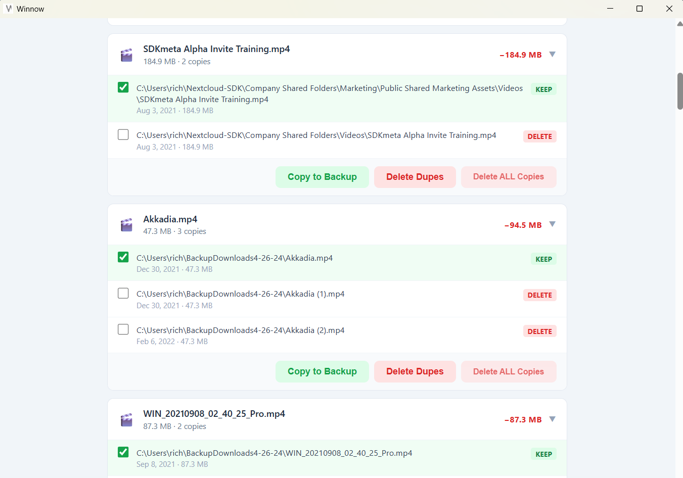 MyWinnow Dashboard